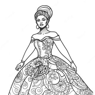 Stilusos Fekete Lany Ruhaban Szinezolap 15892-3473