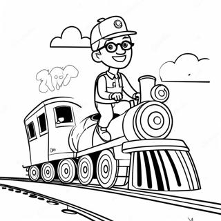 Blippi Egy Vidam Vonaton Utazik Szinezolap 16264-3561