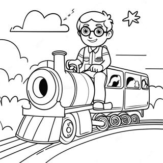 Blippi Egy Vidam Vonaton Utazik Szinezolap 16264-3562