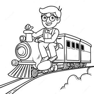 Blippi Egy Vidam Vonaton Utazik Szinezolap 16264-3563