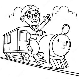 Blippi Egy Vidam Vonaton Utazik Szinezolap 16264-3564