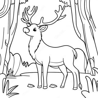 Fenseges Renszarvas Az Erdoben Szinezo Oldal 23980-5228