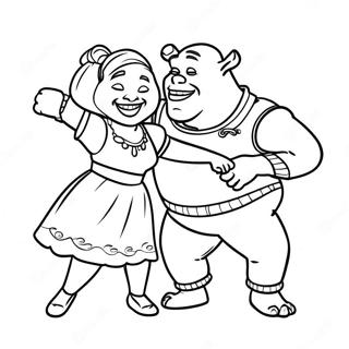 Shrek Es Fiona Tancolnak Szinezo Oldal 24078 5255