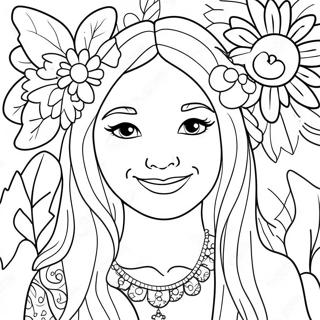 Boldog Hippie Lany Viragokkal Szinezolap 24989 5453