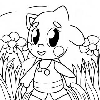 Amy Rose Egy Viragmezoben Szinezolap 27751 6042