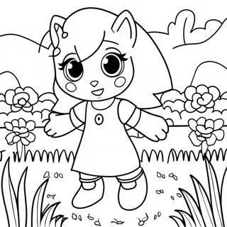 Amy Rose Egy Viragmezoben Szinezolap 27751 6043