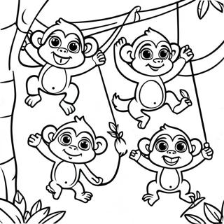 Jatekos Majmok Hintazva A Fakon Szinezo Oldal 30644 6682