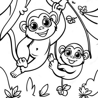 Jatekos Majmok Hintazva A Fakon Szinezo Oldal 30644 6684