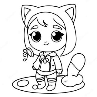 Chibi Anime Lany Macskaval Szinezolap 3193 1853
