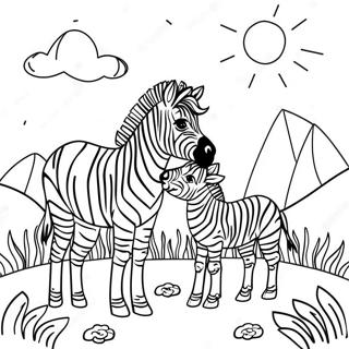 Zebra Csalad Egy Reten Szinezo 32021-6984