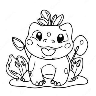 Boldog Bulbasaur Nagy Mosollyal Szinezolap 34160-7457