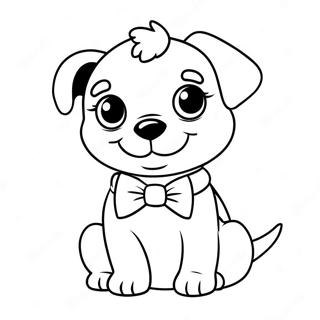 Aranyos Kiskutya Csokornyakkendovel Szinezolap 3830 1097