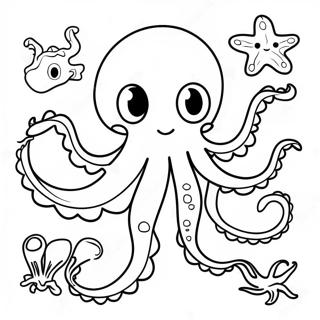 Polip Tengeri Elolenyekkel Jatszik Szinezolap 39103-8543