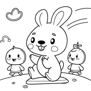 Pochacco Baratokkal Jatszik Szinezo Oldal 41351-9036