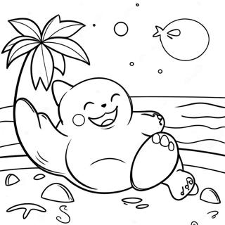 Snorlax Pihen A Tengerparton Szinezolap 44353-9709