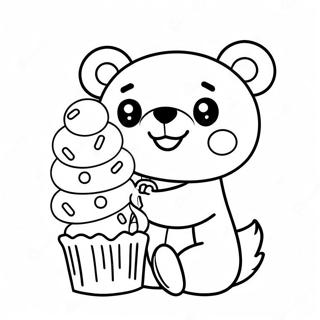 Boldog Rilakkuma Egy Muffin Mellett Szinezolap 49165-10759