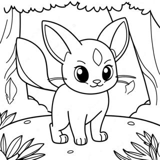 Espeon Egy Varazslatos Erdoben Szinezo Oldal 55633-12180