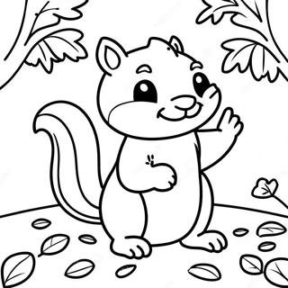 Boldog Mokus Jatszik A Levelben Szinezolap 62509-13803