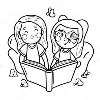 Boldog Gyerekek Olvasnak Szinezo Oldal 73189 16775