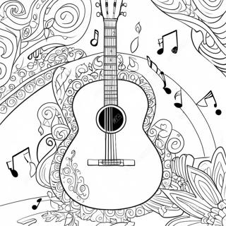 Szines Gitar Zenei Jegyekkel Szinezolap 74986-18182