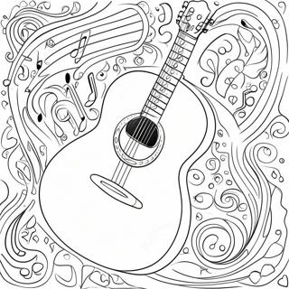 Szines Gitar Zenei Jegyekkel Szinezolap 74986-18184