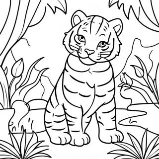 Bengalik A Dzsungel Jelenetben Szinezolap 75475-18562