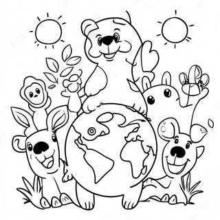 Boldog Allatok A Fold Napjat Unnepelve Szinezolap 76296 19200