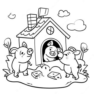 Harom Kismalac Hazat Epit Szinezolap 76601-19435