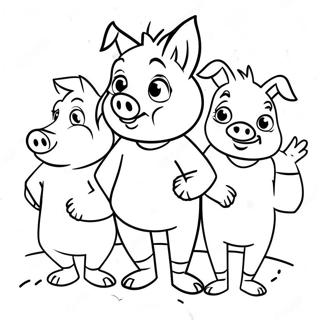 Harom Kismalac Es A Nagy Rossz Farkas Szinezolap 76602-19439