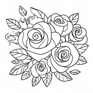 Elegans Sziv Rozsa Csokor Szinezolap 76626-19453