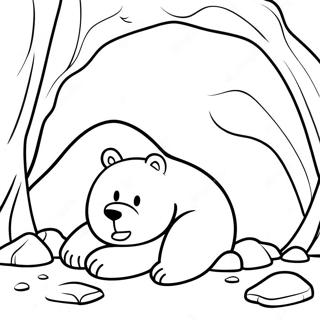 Almos Barna Medve Egy Kenyelmes Barlangban Szinezolap 79952-22006