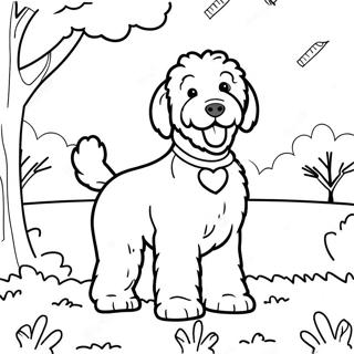 Puhaszoru Goldendoodle A Parkban Szinezolap 85519 26456