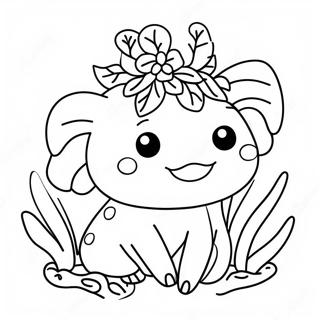 Boldog Axolotl Viragkoszoruval Szinezolap 8568-1683