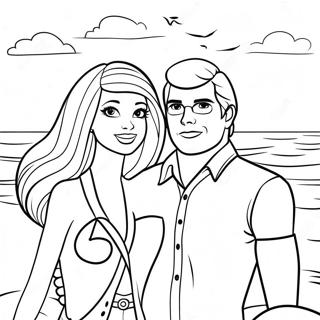 Barbie Es Ken A Tengerparton Szinezo Oldal 87983-28379