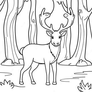 Fenseges Renszarvas Az Erdoben Szinezolap 88470-28932