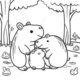 Kapybara Csalad A Parkban Szinezo 90327-30365