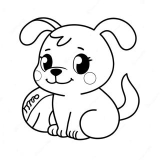 Aranyos Kawaii Kutya Labdaval Szinezolap 91916 31674