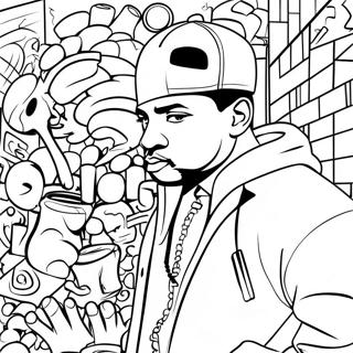 Hip Hop Gangster Graffiti Fallal Szinezolap 94489 33870