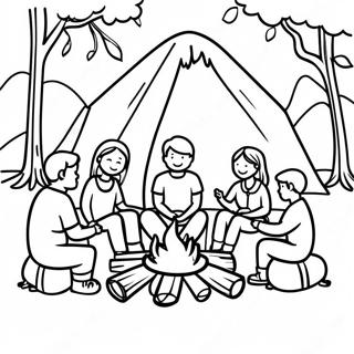 Csaladi Osszejovetel A Tabortuz Korul Szinezo Oldal 96182-35222