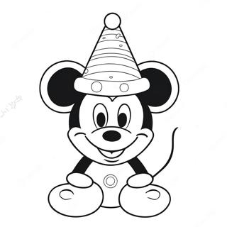 Mickey Mouse Szines Parti Kalapban Szinezolap 98780-37548