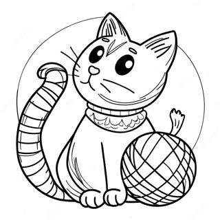 Kivancsi Fekete Macska Fonalgomboccal Szinezolap 99215-37883