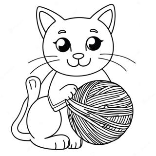 Kivancsi Fekete Macska Fonalgomboccal Szinezolap 99215-37884